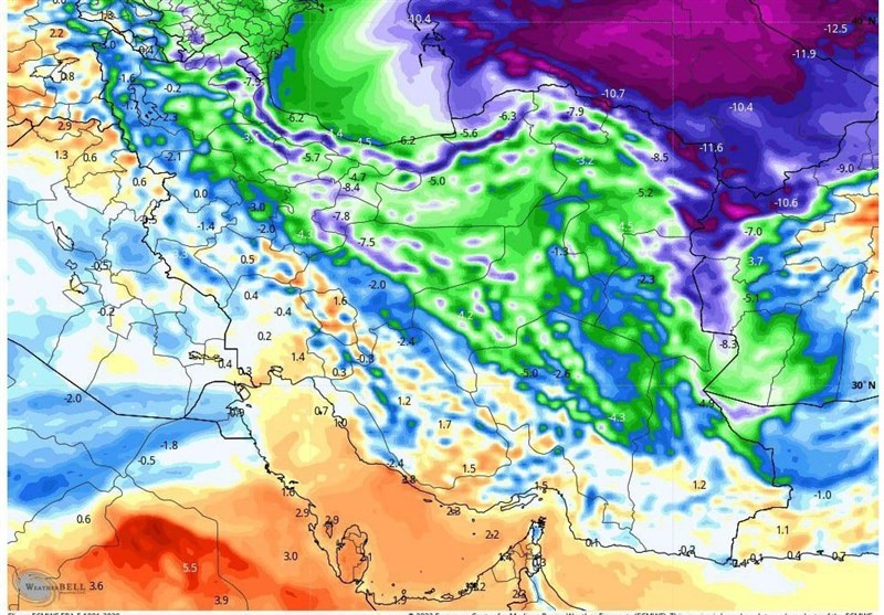 هواشناسی ایران ۱۴۰۲/۰۱/۰۹؛ هشدار سرمازدگی در ۱۸ استان/ سامانه بارشی جدید در راه ایران